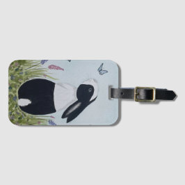 Watercolour Dutch Bunny Rabbit Bagagelabel