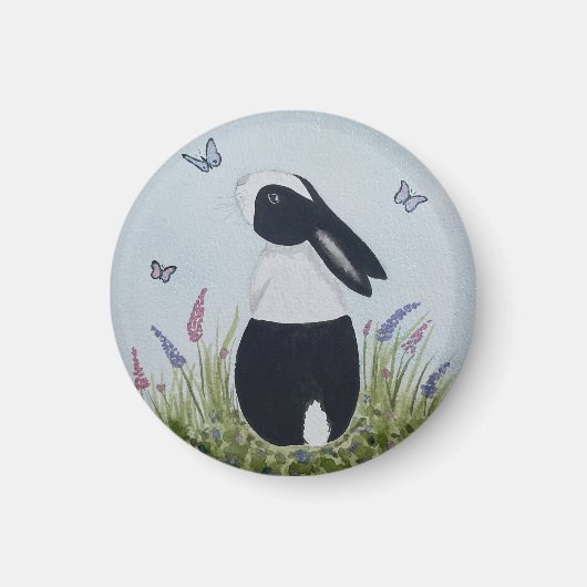 Watercolour Dutch Bunny Rabbit Magneet (Voorkant)