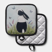 Watercolour Dutch Bunny Rabbit Pannenlap (Voorkant / Achterkant)