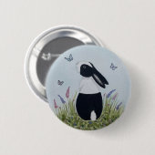 Watercolour Dutch Bunny Rabbit Ronde Button 5,7 Cm (Voorkant /achterkant)