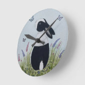 Watercolour Dutch Bunny Rabbit Ronde Klok (Hoek)