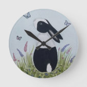 Watercolour Dutch Bunny Rabbit Ronde Klok (Voorkant)