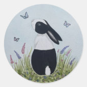 Watercolour Dutch Bunny Rabbit Ronde Sticker (Voorkant)
