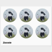 Watercolour Dutch Bunny Rabbit Ronde Sticker (Vel)
