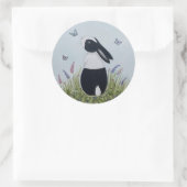 Watercolour Dutch Bunny Rabbit Ronde Sticker (Tas)