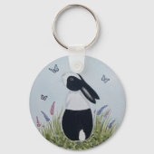 Watercolour Dutch Bunny Rabbit Sleutelhanger (Voorkant)