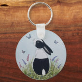 Watercolour Dutch Bunny Rabbit Sleutelhanger (Voorkant)