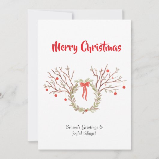 Watercolour elegant christmas Flat Greeting Card Kaart (Voorkant)
