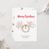 Watercolour elegant christmas Flat Greeting Card Kaart (Voorkant / Achterkant in situ)