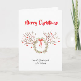 watercolour elegant christmas Folded Greeting Card Kaart