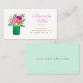 Watercolour Floral Bouquet Florist Visitekaartje (Voorkant / Achterkant)