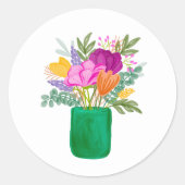 Watercolour Floral Bouquet Sticker (Voorkant)