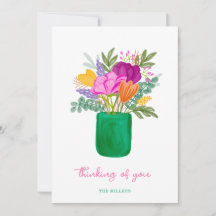 Watercolour Floral Bouquet Thinking of You