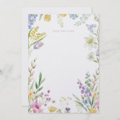 Watercolour Floral save the date Kaart (Voorkant / Achterkant)