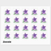 Watercolour flower lavender vierkante sticker (Vel)