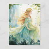 Watercolour Forest Princess Briefkaart (Voorkant)