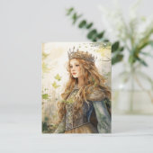 Watercolour Forest Princess Briefkaart (Staand voorkant)