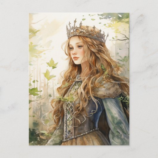 Watercolour Forest Princess Briefkaart (Voorkant)