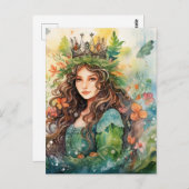 Watercolour Forest Princess Briefkaart (Voorkant / Achterkant)