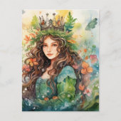 Watercolour Forest Princess Briefkaart (Voorkant)