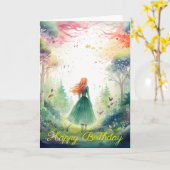 Watercolour Forest Princess Kaart (Gele Bloem)