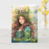 Watercolour Forest Princess Kaart (Gele Bloem)