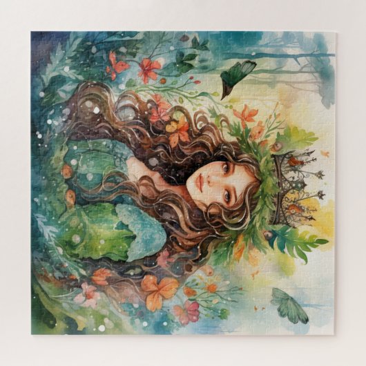 Watercolour Forest Princess Legpuzzel (Horizontaal)