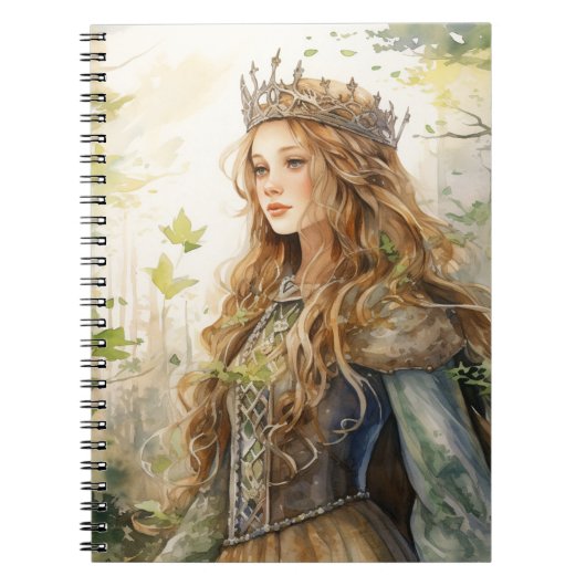Watercolour Forest Princess Notitieboek (Voorkant)