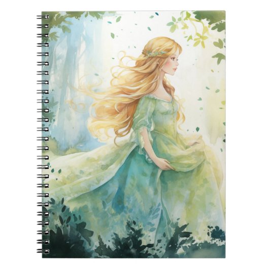 Watercolour Forest Princess Notitieboek (Voorkant)