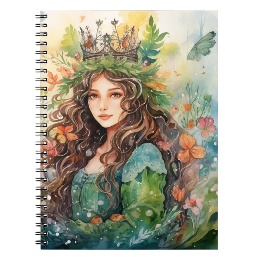 Watercolour Forest Princess Notitieboek (Voorkant)