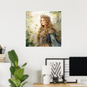 Watercolour Forest Princess Poster (Thuiskantoor)