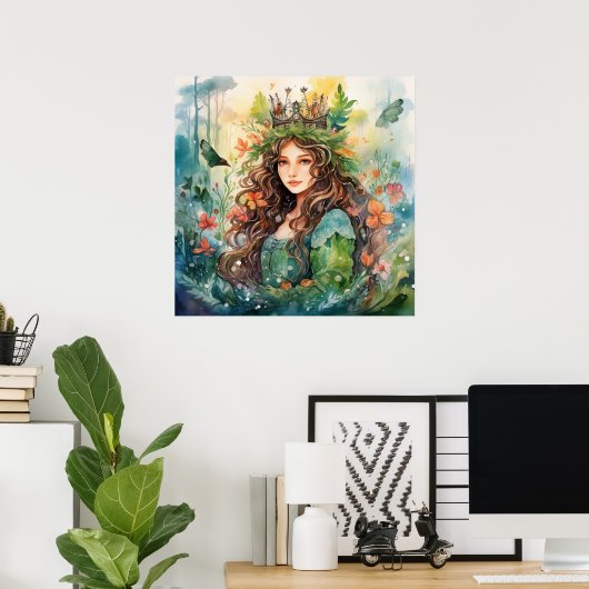 Watercolour Forest Princess Poster (Thuiskantoor)