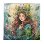 Watercolour Forest Princess Tegeltje (Voorkant)