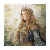 Watercolour Forest Princess Tegeltje (Voorkant)