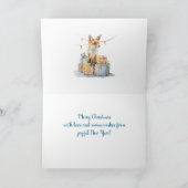Watercolour Fox  Feestdagen Kaart (Binnen)