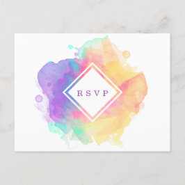 Watercolour Fun RSPV Aankondigingskaart