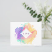 Watercolour Fun RSPV Aankondigingskaart (Staand voorkant)