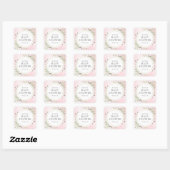 Watercolour Groene Meisje Roze Baby Shower Vierkante Sticker (Vel)