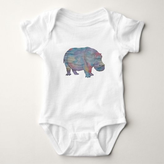 Watercolour hippo romper (Voorkant)