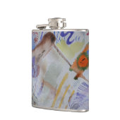 Watercolour Hummingbird Vinyl Wrapped Flask Heupfles (Links)