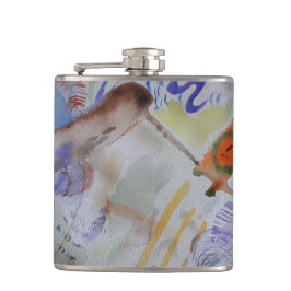 Watercolour Hummingbird Vinyl Wrapped Flask Heupfles