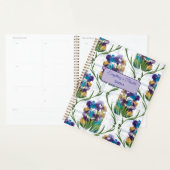 Watercolour Iris Floral Wreath Notebook Planner (Display)
