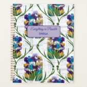 Watercolour Iris Floral Wreath Notebook Planner (Voorkant)