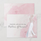 Watercolour jurk "Wil je mijn getuige zijn" Kaart (Voorkant / Achterkant)