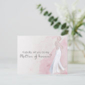 Watercolour jurk "Wil je mijn getuige zijn" Kaart (Staand voorkant)