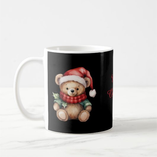 Watercolour Kerst Teddybeer Koffiemok (Links)