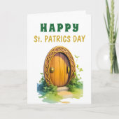 Watercolour Magische Kabouter Deur St Patrick Kaar Kaart (Voorkant)