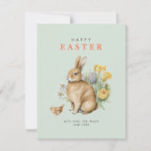 Watercolour Paashaas Feestdagenkaart (Voorkant)