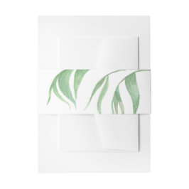 Watercolour Palm Leaf Invitation Belly Band Uitnodigingen Wikkel