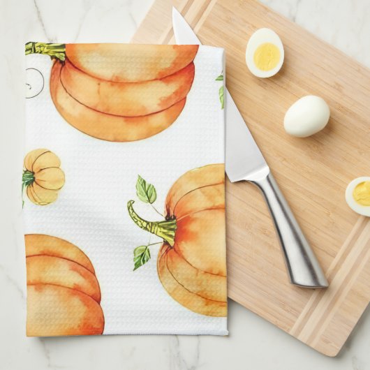 Watercolour Pumpkins Theedoek (Quarter Fold)